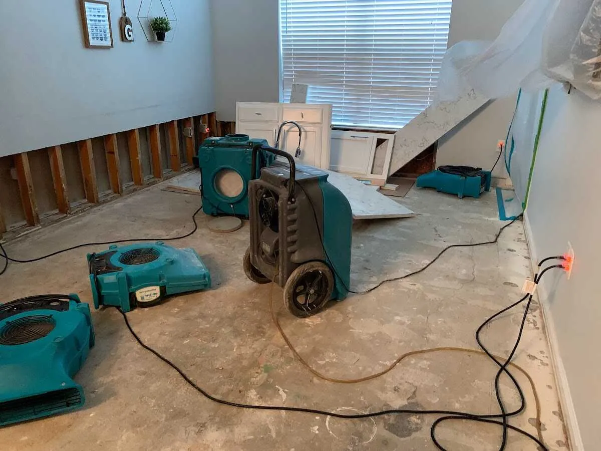 Dehumidifier in flood-cut room for Water Extraction & Removal in Phoenixville